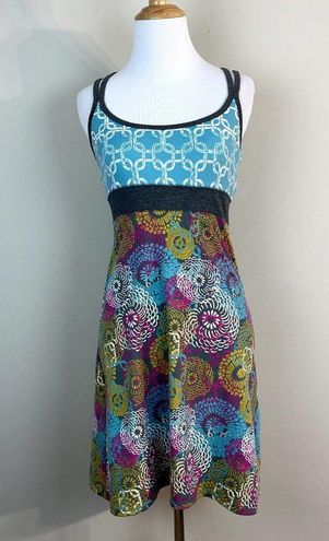 Soybu Tank Dress XS Multicolor Built In Bra Stretch Knit Active A