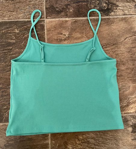 Ribbed Cami Crop Top - Blue