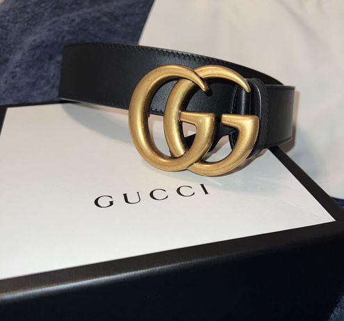 Gucci 2015 Re-edition Wide Leather Belt - Black