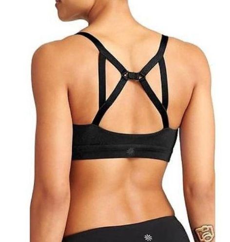 Athleta Energy Crush Sports Bra Ruched Strappy Adjustable Straps Black Large  - $41 - From Pearl