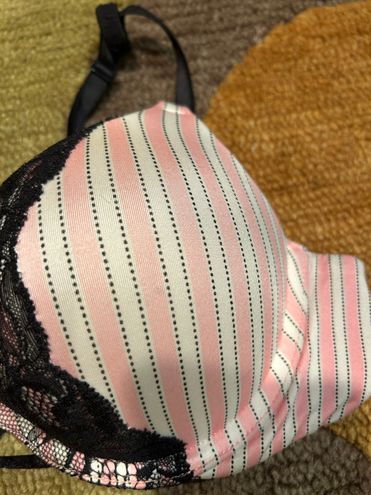 Victoria's Secret Bombshell Plunge Push Up Bra Pink Black Lace Stripes Size  34A Multiple - $30 - From Emily