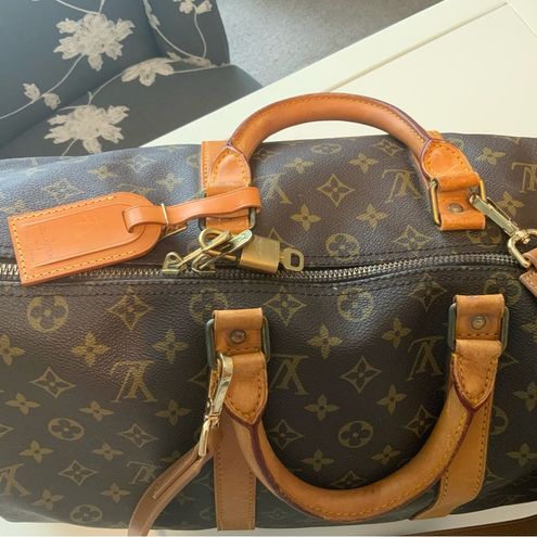 Louis Vuitton Keepall 50 Travel Bag Strap Tag Lock and Key Vintage 852SD -  $756 - From Rebekah