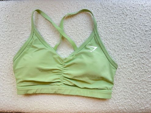 Gym Shark V Neck Training Sports Bra Green