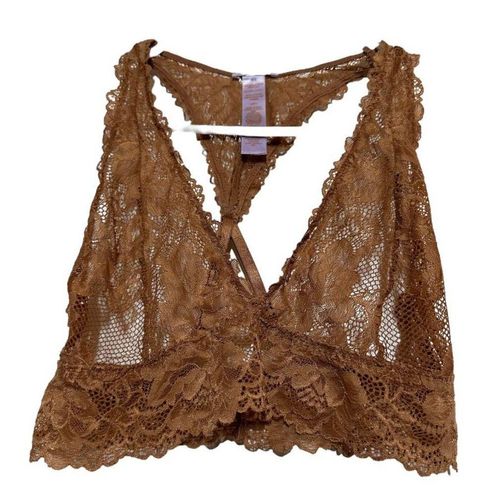 Savage X Fenty, Intimates & Sleepwear, Savage X Fenty Brown Floral Lace  Bralette Womens Racerback Pullover Size Xl