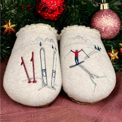 Lands end felt scuff slippers sale