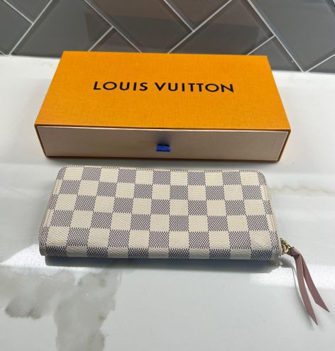 Louis Vuitton Damier Azur Clemence Wallet Rose Ballerine