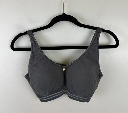 Lounge Breezies Bra Cotton Touch Wirefree Padded Graphite Gray