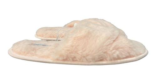 Womens Faux Fur Criss Cross Slippers