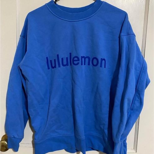 RARE Lululemon Blue Nile Perfectly Oversized Graphic Logo Crewneck  Sweatshirt