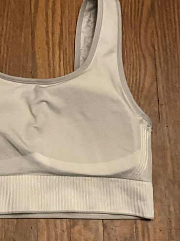 Avia Seamless Double Scoop Sports Bra Grey/White