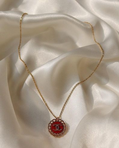 Chanel Red Reworked Vintage Button Necklace - $83 (83% Off Retail