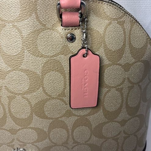 Coach Pink Coated Canvas and Leather Sierra Satchel