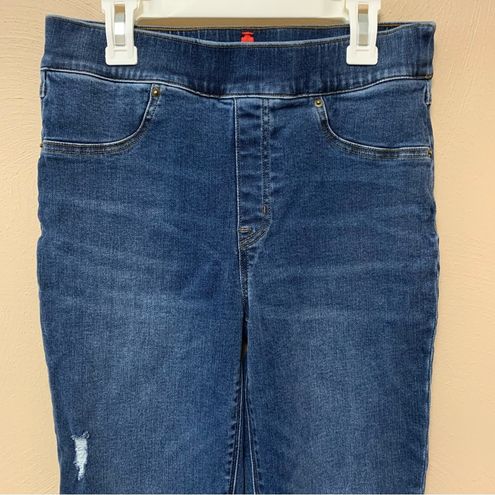 Spanx Women's Distressed High Rise Ankle Skinny Blue Jeans Size Med Style  20203R