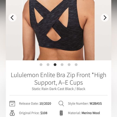 Lululemon Enlite Bra Zip Front *High Support, A–E Cups - Static