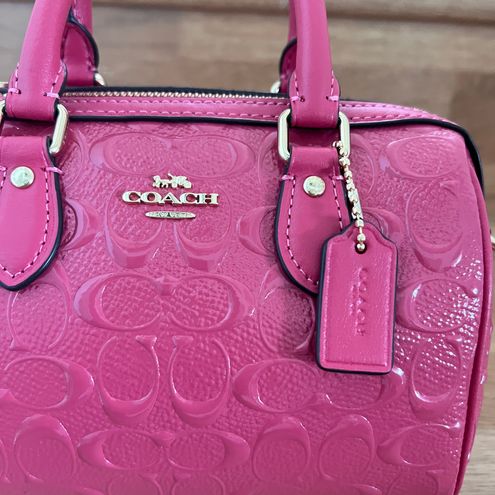 Coach f41343 mini bennett satchel pink petal signature debossed
