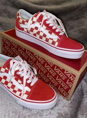 red vans checkered