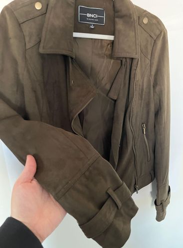 BNCI by Blanc Noir Olive Suede Jacket 44 56 Off Retail