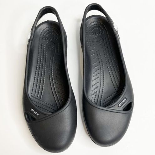 Crocs Croc's Olivia Black Slingback Flats Women's Size - $36 From N