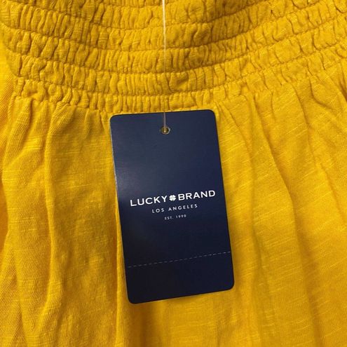 Lucky Brand Womens Yellow Sweater Designer Vintage Y2K Los Angeles