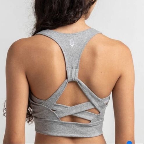 Free People NEW Movement Light Synergy Crop Sports Bra Gray