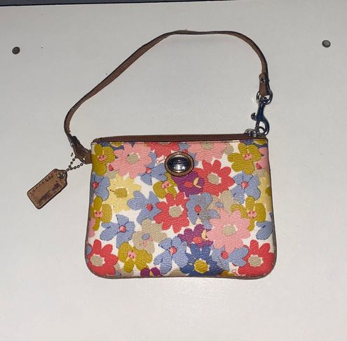 Coach Long Zip Around Wallet in Signature Canvas with Wildflower Print