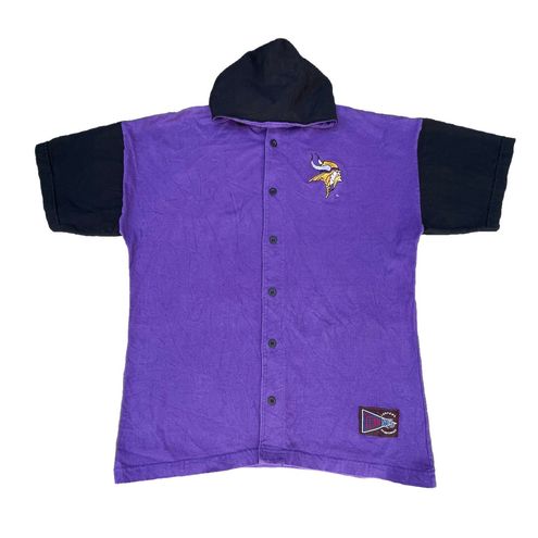 Jostens Rare Vintage 90s Purple Minnesota Vikings Hoodie Button Up T-shirt  Size XL - $60 - From Julz