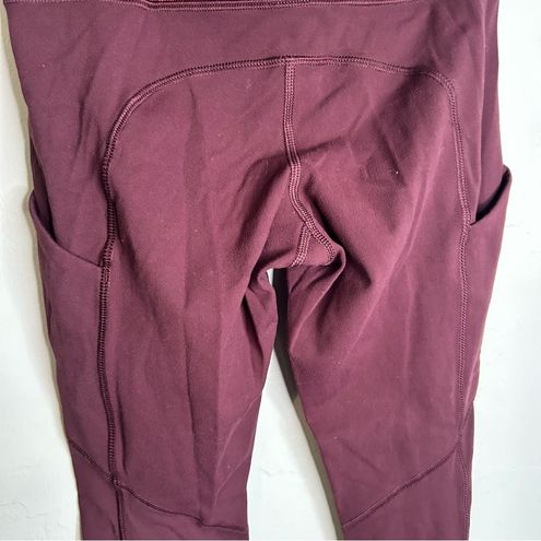 Lululemon All The Right Places Scrunch Maroon Patterned Leggings Size 2 -  $40 - From Amber