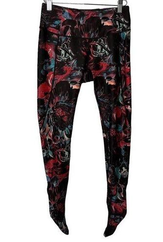 Calia by Carrie Underwood Black Floral Print Ruched Full Length Leggings  Small - $25 - From Heidi