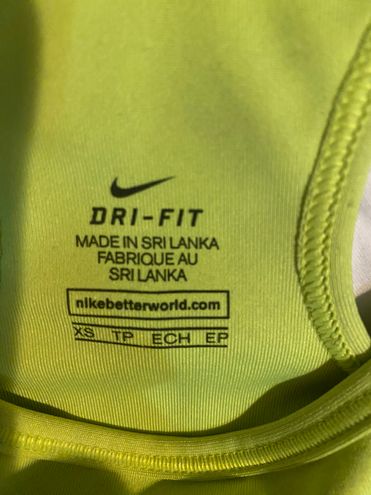 Nike Pro Dri-Fit Sports Bra XS Neon Yellow - $11 - From Carol