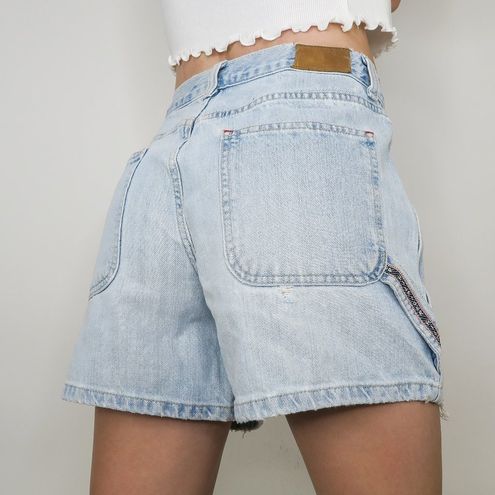 Tommy Hilfiger Women's Jean Denim Shorts Size 8 Hammer Loop Carpenter  Shorts Y2K