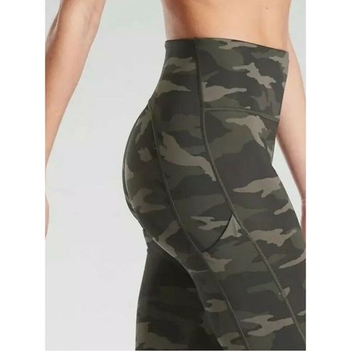 Athleta Ultimate Stash Pocket 7/8 Tight, Olive Camo Camouflage