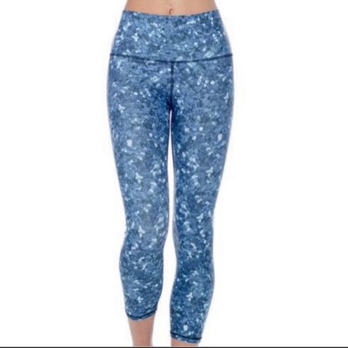 Yoga Democracy Blue Disco Sequin 7/8 Leggings Size Small - $45 - From Callie