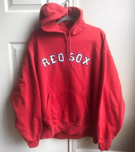 Nike Mens Boston Red Sox Sweatshirt Hoodie Center Swoosh Extra Large Red XL