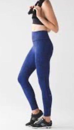 Lululemon Like Nothing 7/8 Leggings Antique Paisley Sapphire Blue