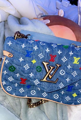 Louis Vuitton Monogram Embroidered Denim New Wave MM - Blue Shoulder Bags,  Handbags - LOU721495