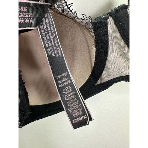 Victorias Secret Dream Angels Lined Demi Bra Gray Womens Size 32DDD *flaw*