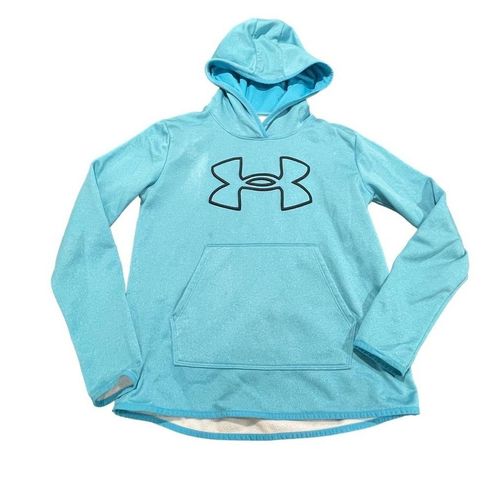 Under Armour Women's Fleece Big Logo Hoodie Blue Loose Fit Coldgear size XS  - $19 - From Katie