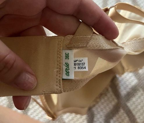 Aerie satin gold Balconette lace trim feminine dainty bra size 36C NWOT -  $11 - From Daniela