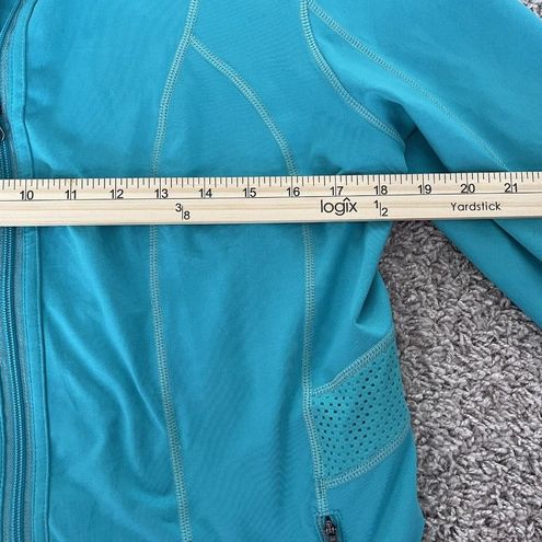 Tangerine Activewear Women's Large Blue Green Zip Up Jacket Thumb Inserts  Fitted - $24 - From T