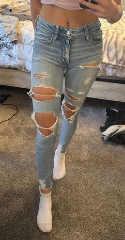 Light wash, American Eagle ripped jeans. Rarely