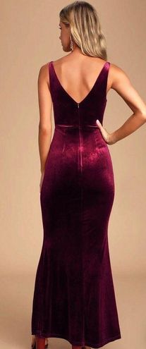 Maliya Plum Purple Velvet Mermaid Maxi Dress