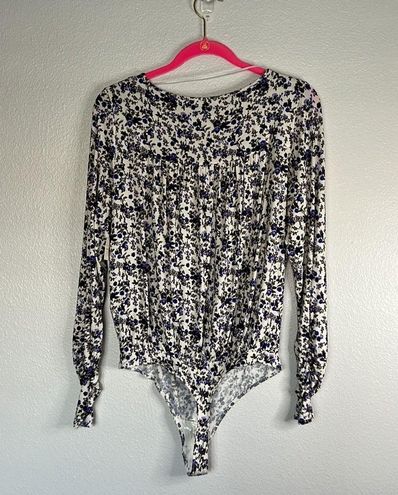 Free People NWT Kaya Print Cutout Bodysuit in Ivory sz M Size M - $27 New  With Tags - From Christina