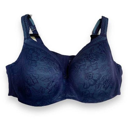 Cacique Lane Bryant Womens Bra 50D Navy Blue Modern Lace