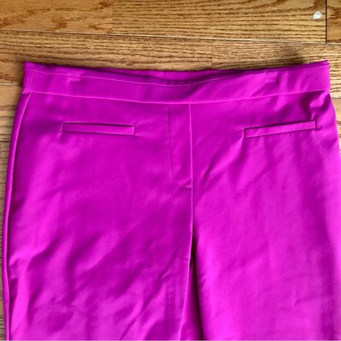 Nicole Miller Pull-on Solid Pink Fuchsia Cropped Pants Women's