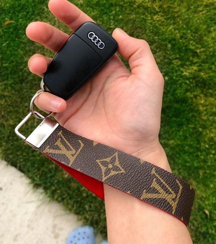 Upcycled Louis Vuitton Leather Keychain Keyfob