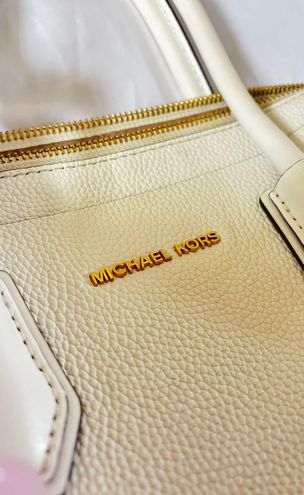 Michael Kors Leather Mercer Belted Satchel White - $102 (59% Off