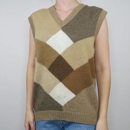 Brown Argyle Sweater Vest 