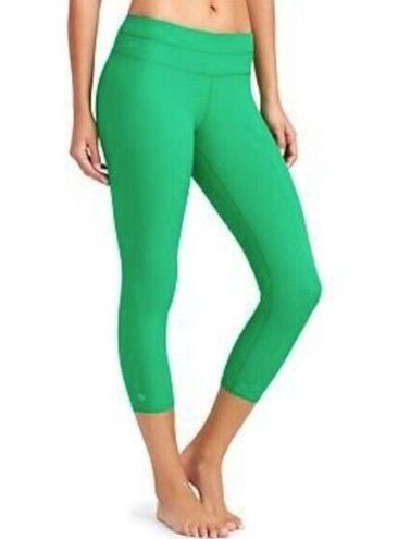 Athleta Leggings XL Tall Green Dobby Sonar Capri Cropped Stretch