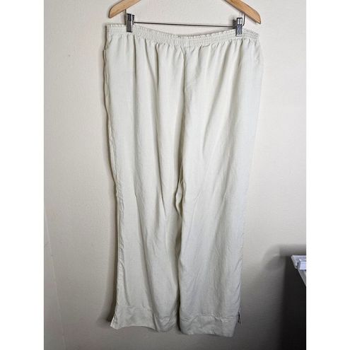 Soft Surroundings Wide Leg Pants Pull On Palazzo Cream Color Women's Size  1X - $24 - From Jessica