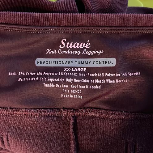 SUAVE XXL knit corduroy leggings revolutionary tummy control maroon Size 2X  - $23 - From Kim